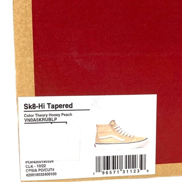 VANS Sk8-Hi Tapered Shoes Women's Suede Peach Canvas Sneakers Skate VN0A5KRUBLP - Picture 10 of 10